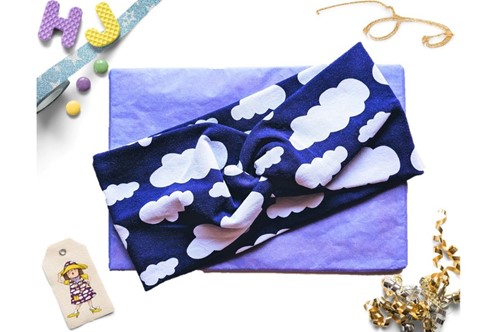 Buy  Faux Twist Headband Purple Clouds now using this page